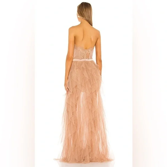 For Love & Lemons X REVOLVE Bustier Gown in Warm‎ Taupe - Picture 3 of 9